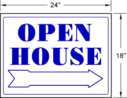 BLUE Open House PVC Sign