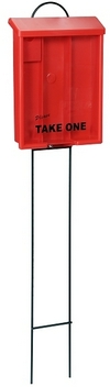 Free Standing Brochure Boxes Economy RED